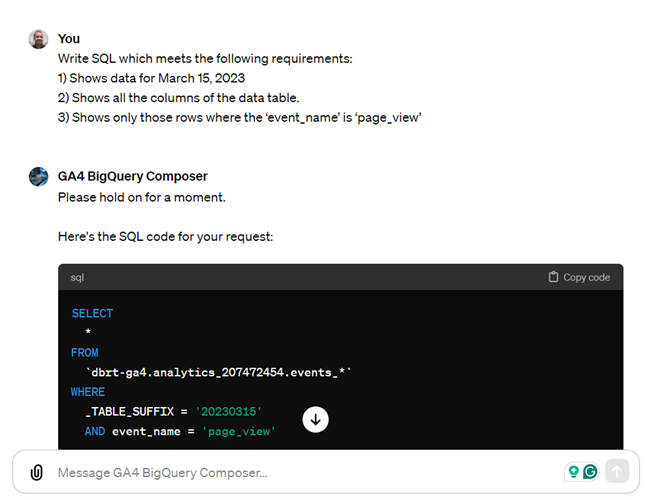 Write SQL which meets the following requirements