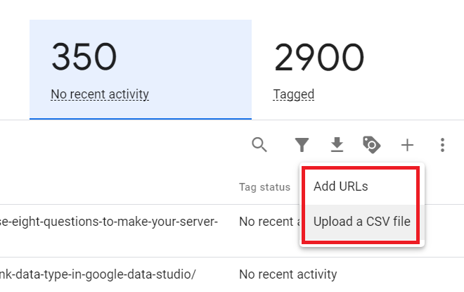 Upload a CSV file
