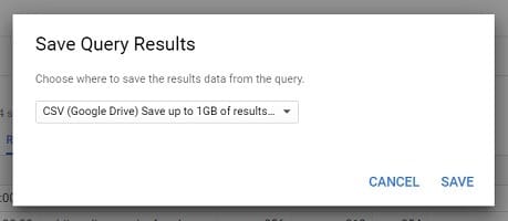 Connect and transfer data from Google Sheets to BigQuery 30 Choose where to save the results data from the query