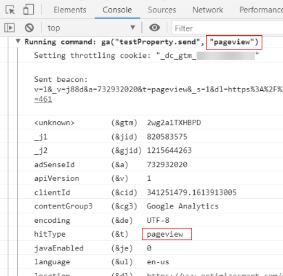 debugger tutorial pageview in console