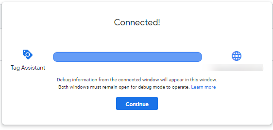 GTM (Google Tag Manager) Debugger Console Tutorial 5 Debugger Connection Success