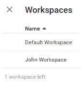 1 workspace left