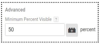 Using Element Visibility Trigger in Google Tag Manager (GTM) 8 minimum percent visible