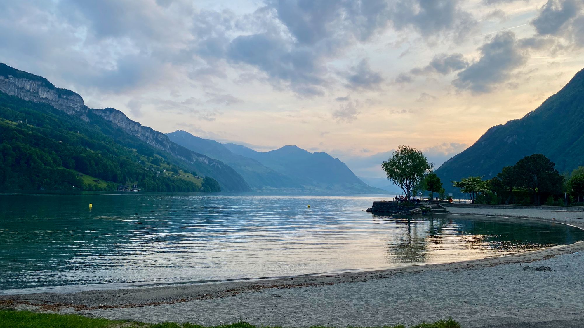 Sunset over lake Lucerne