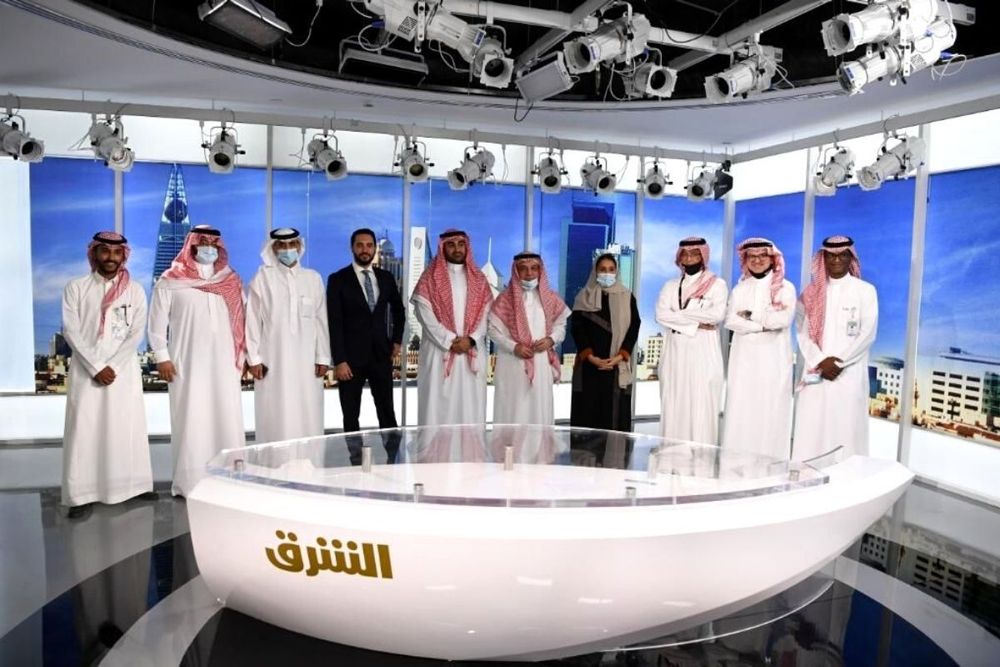 Asharq News channel goes live from its studios in the Dubai International Financial Centre
