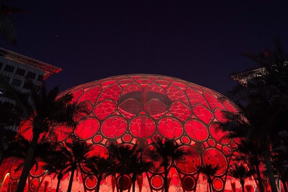 Expo 2020 illuminates Al Wasl dome in red as Hope Probe nears Mars orbit