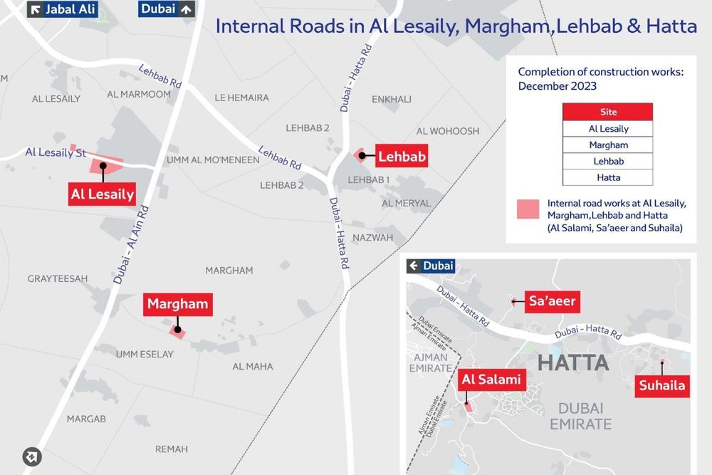 RTA awards a contract for constructing internal roads & lighting works in 4 residential areas