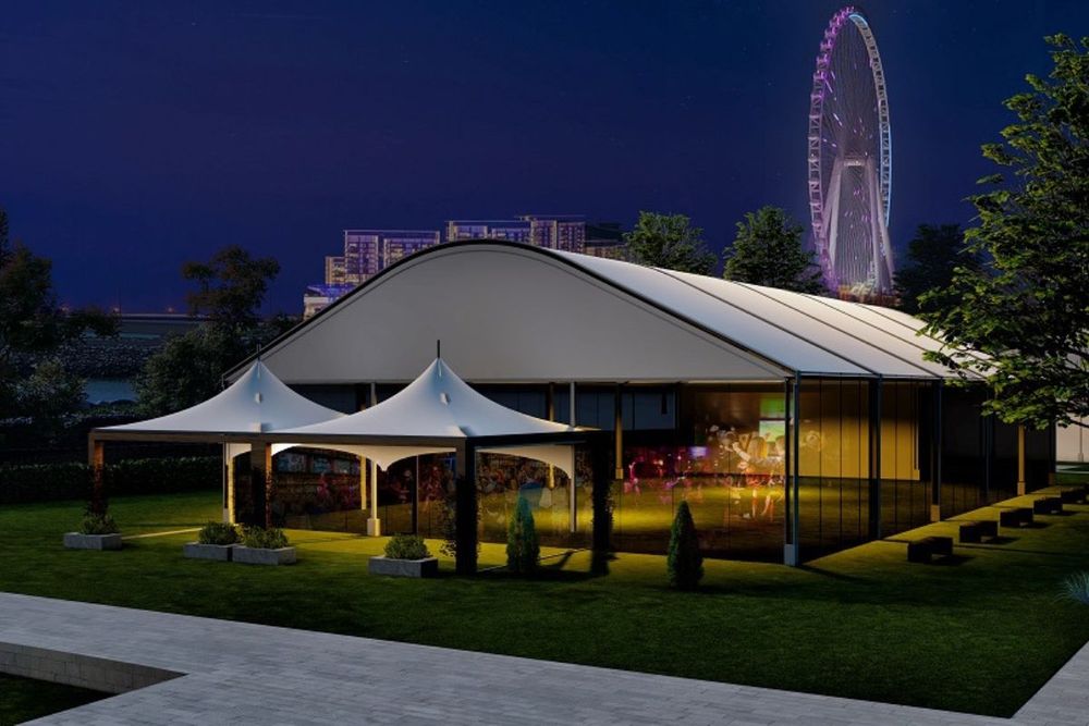 Football fan zone tent this football season at Address Beach Resort in Dubai