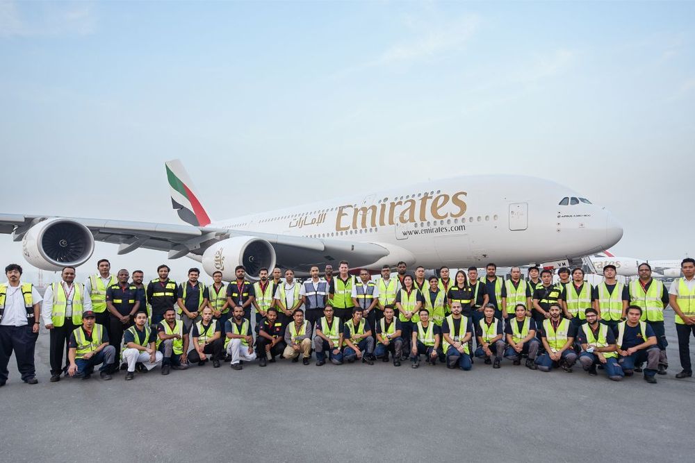 First Emirates A380 in for full cabin upgrade