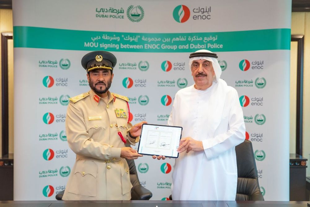 Dubai Police join forces with ENOC Group to enhance mutual cooperation, coordination in safeguarding the country