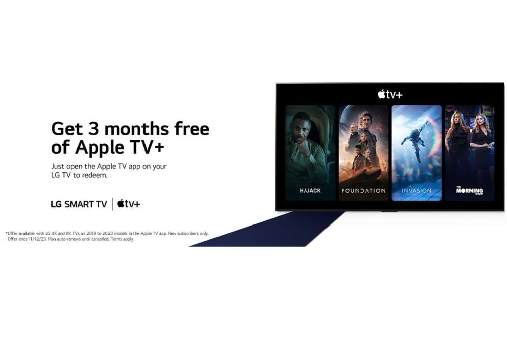 LG offers 3-months of Free Apple TV+ to LG Smart TV users