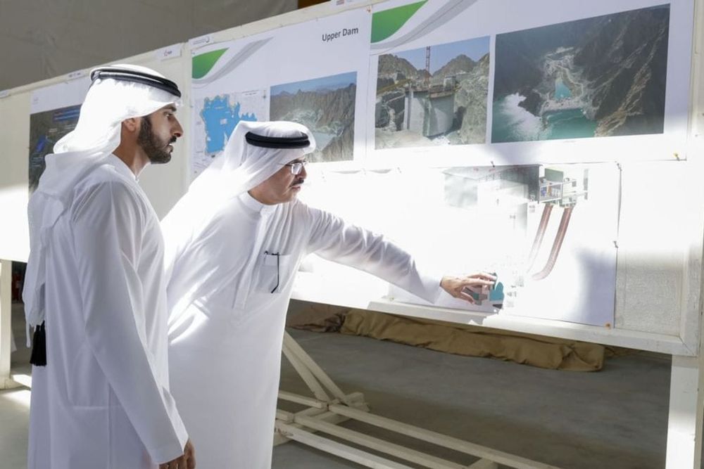 Hamdan bin Mohammed Reviews Progress of DEWA's Hydroelectric Project in Hatta