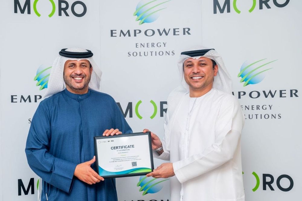 Moro Hub Acknowledges Empower's Sustainability Drive with Green Certificate