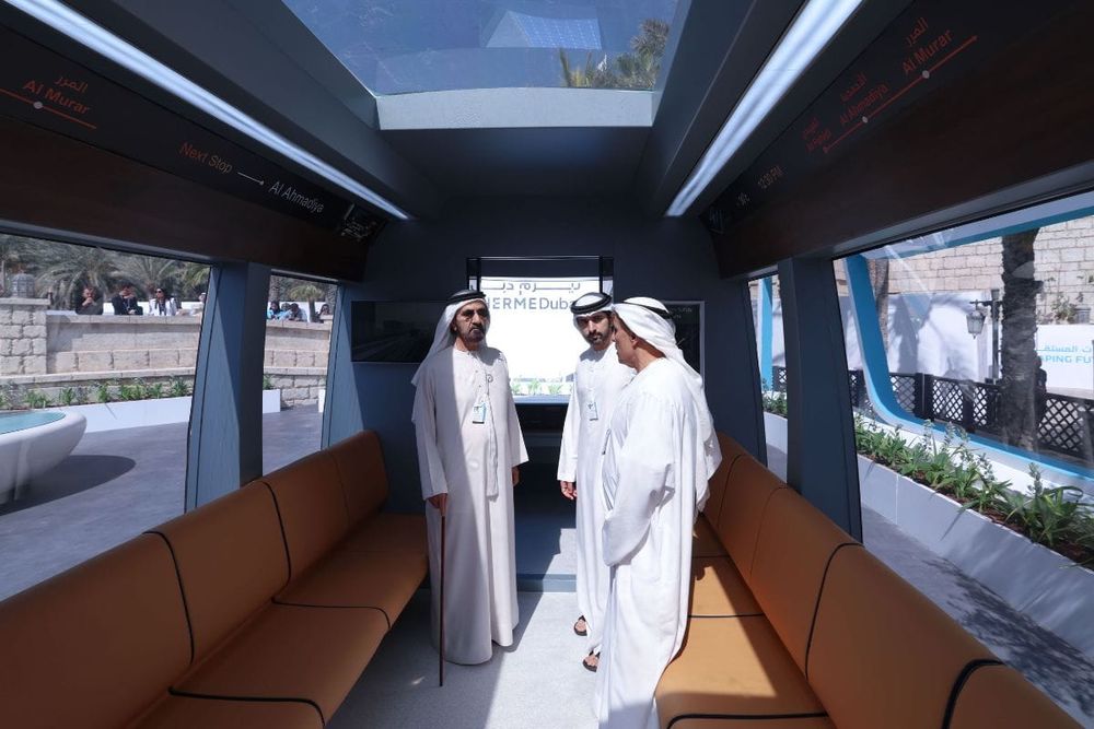 Mohammed Bin Rashid Reviews RAILBUS and Therme Dubai at World Governments Summit