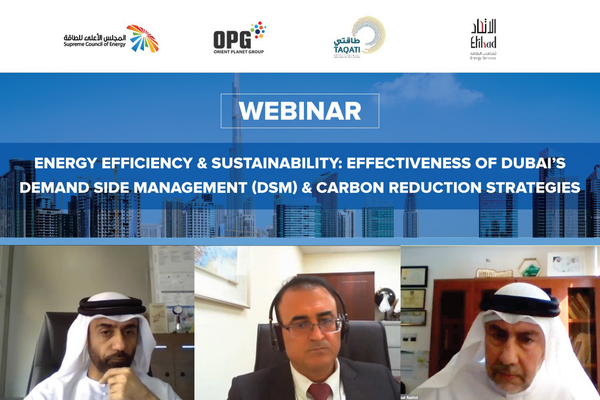 Dubai Supreme Council of Energy & Etihad ESCO conduct an online webinar on energy sustainability