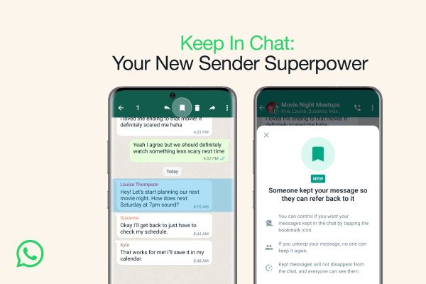 WhatsApp introduces the "Keep in Chat" feature