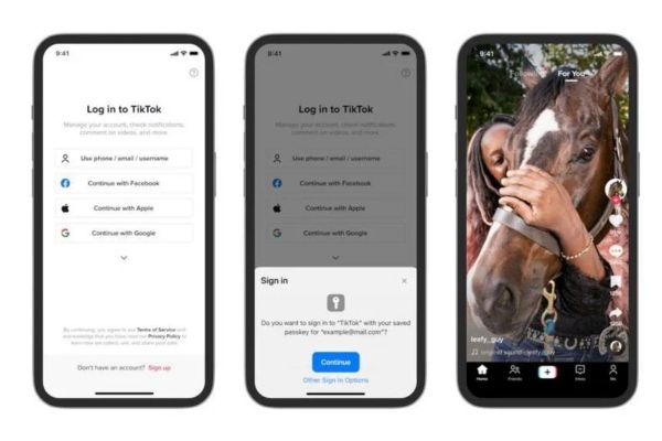 TikTok Introduces Passkey Login Compatibility for iOS Devices