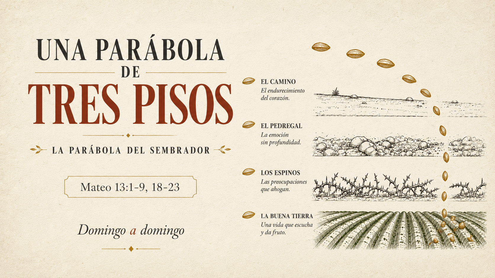 Los pisos de la parábola; sembrar en tiempos difíciles - Mateo 13:1-9, 18-23