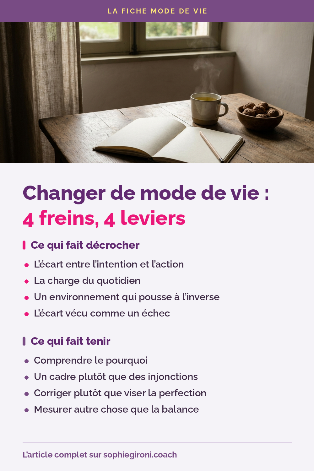Changer de mode de vie : 4 freins, 4 leviers