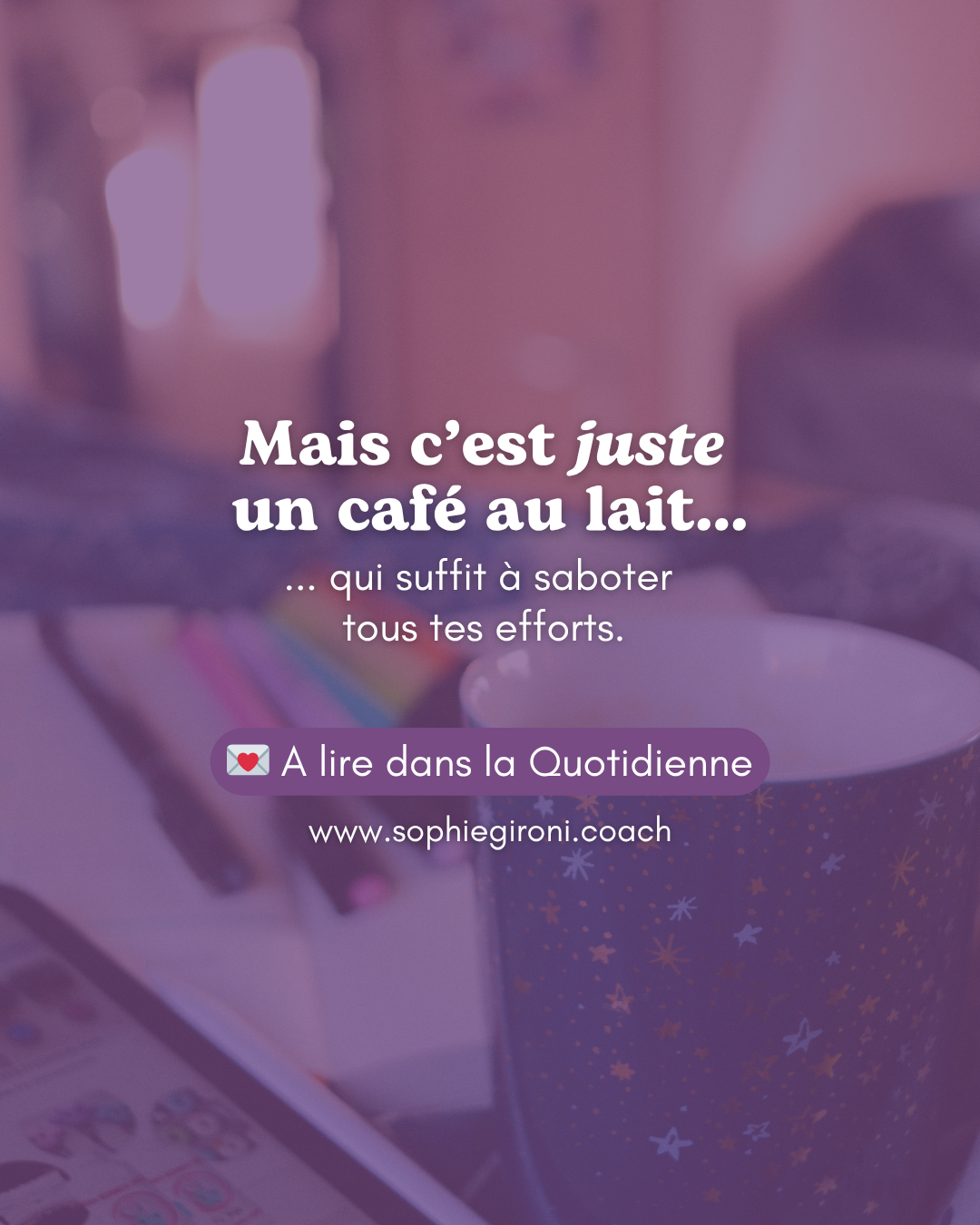 C'est 'juste' un café au lait...