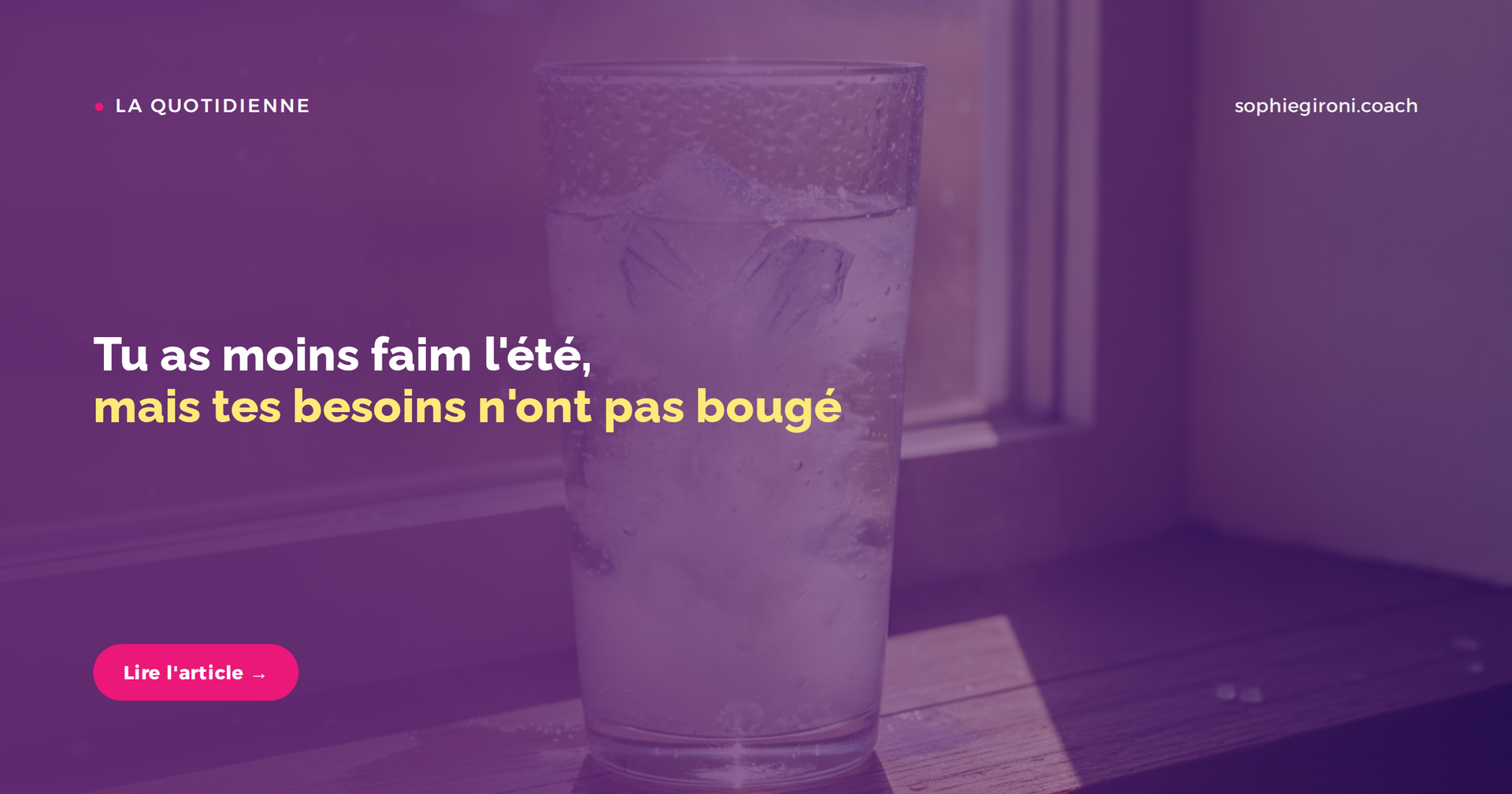 Tu as moins faim l'été, mais tes besoins n'ont pas bougé