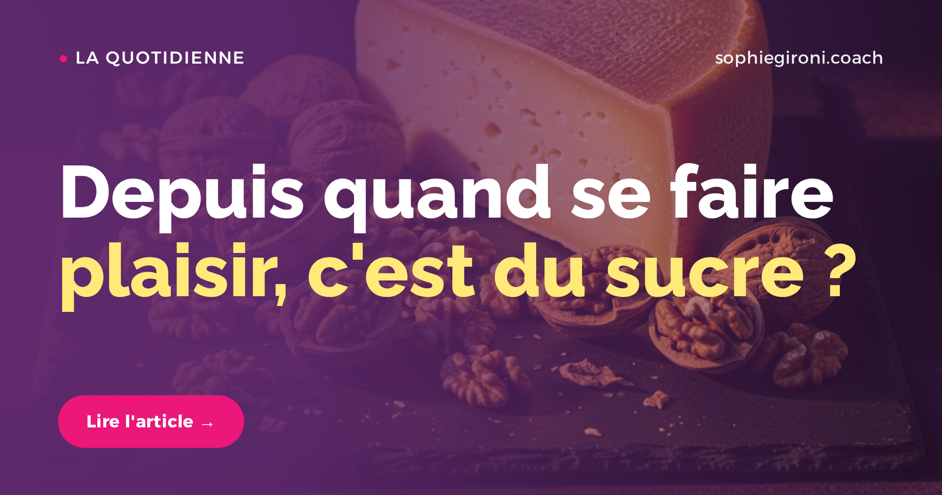 Depuis quand se faire plaisir, c'est manger du sucre ?