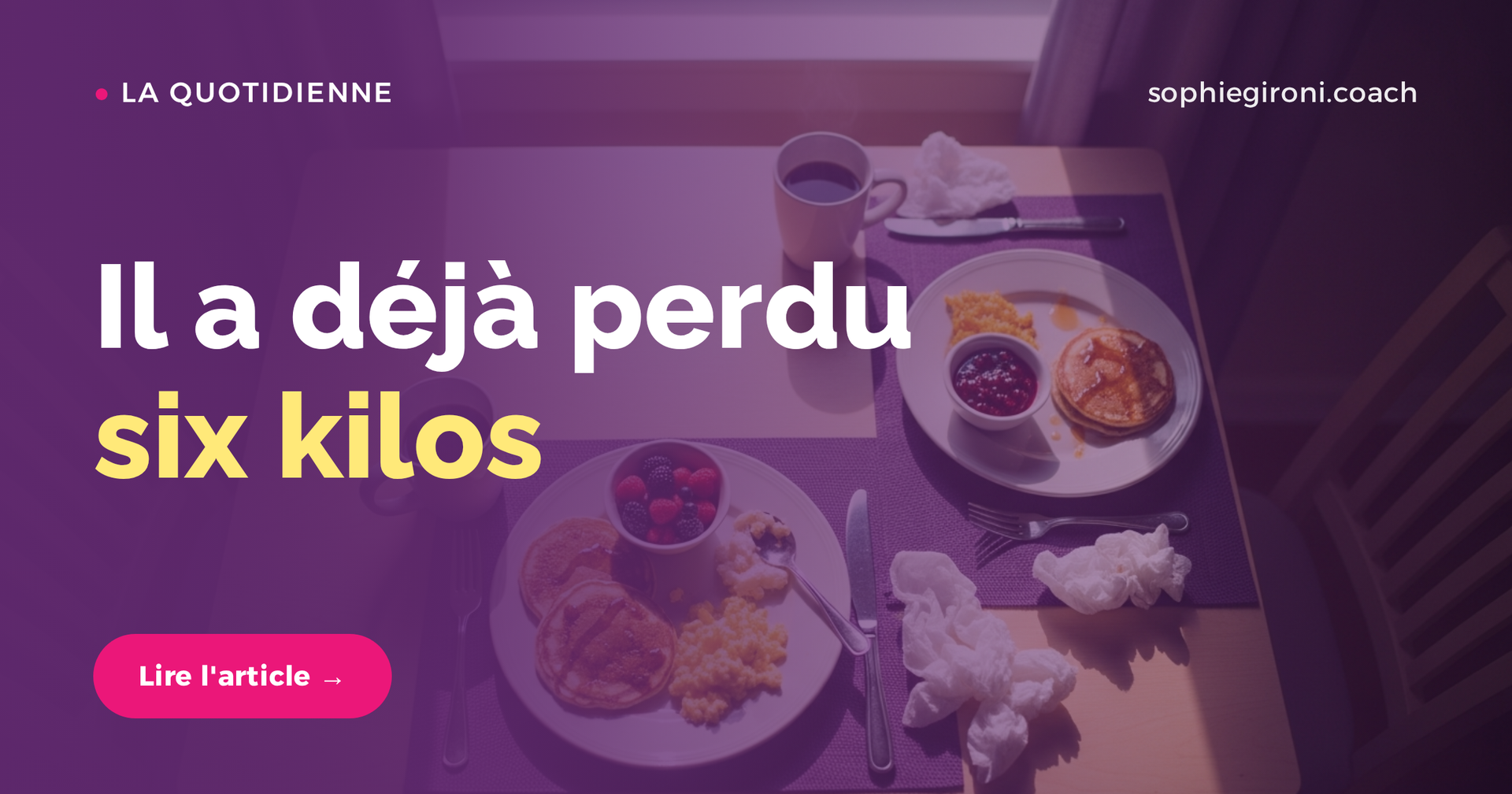 Vous avez commencé ensemble. Il a déjà perdu trois kilos.