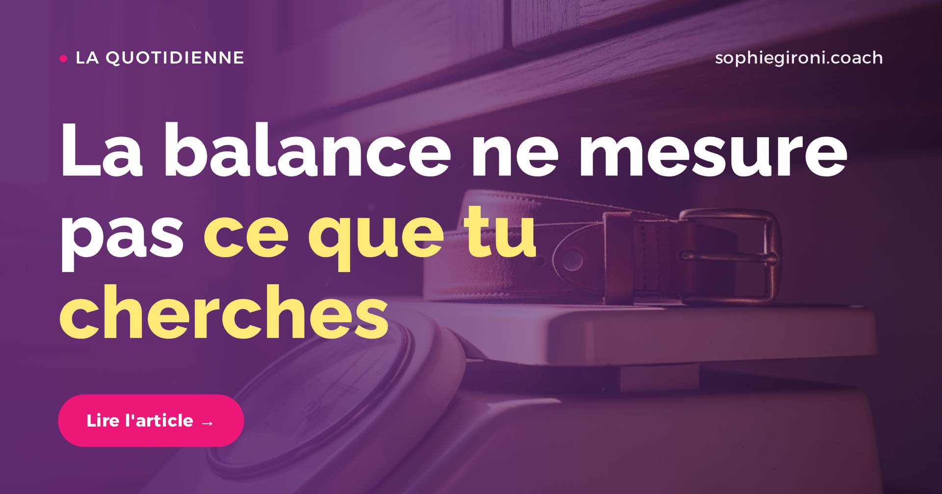 La balance ne mesure pas ce que tu cherches