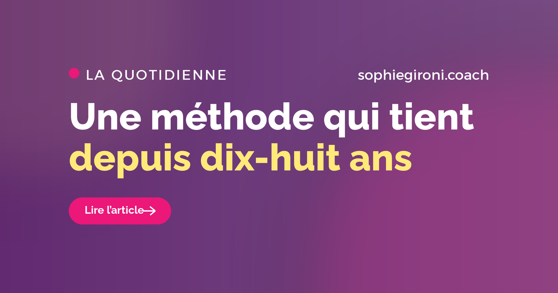 Ce qui ne changera pas