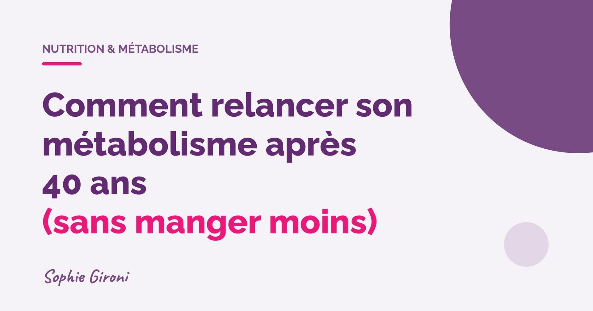 Comment relancer son métabolisme après 40 ans (sans manger moins)