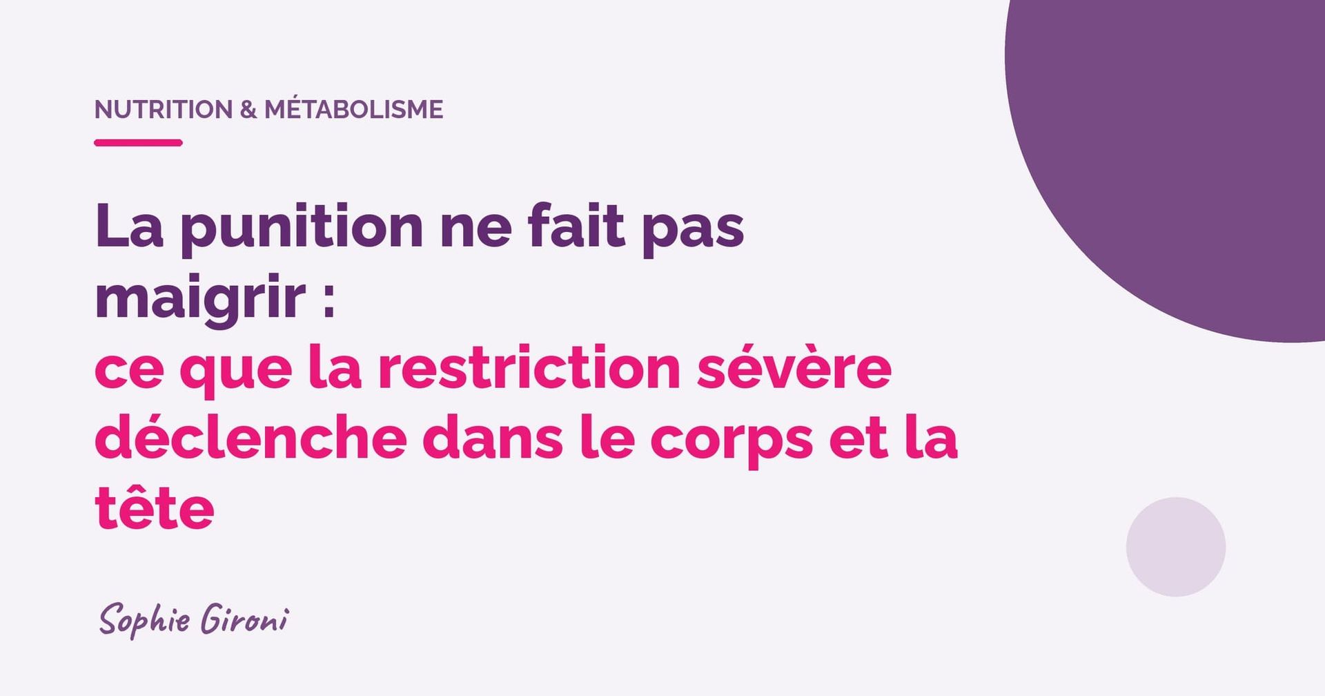 La punition ne fait pas maigrir : ce que la restriction sévère déclenche dans le corps et la tête