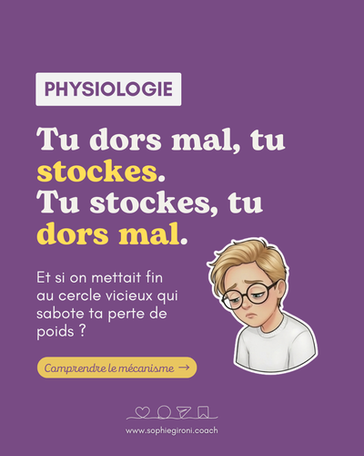 Tu dors mal, tu stockes. Tu stockes, tu dors mal.