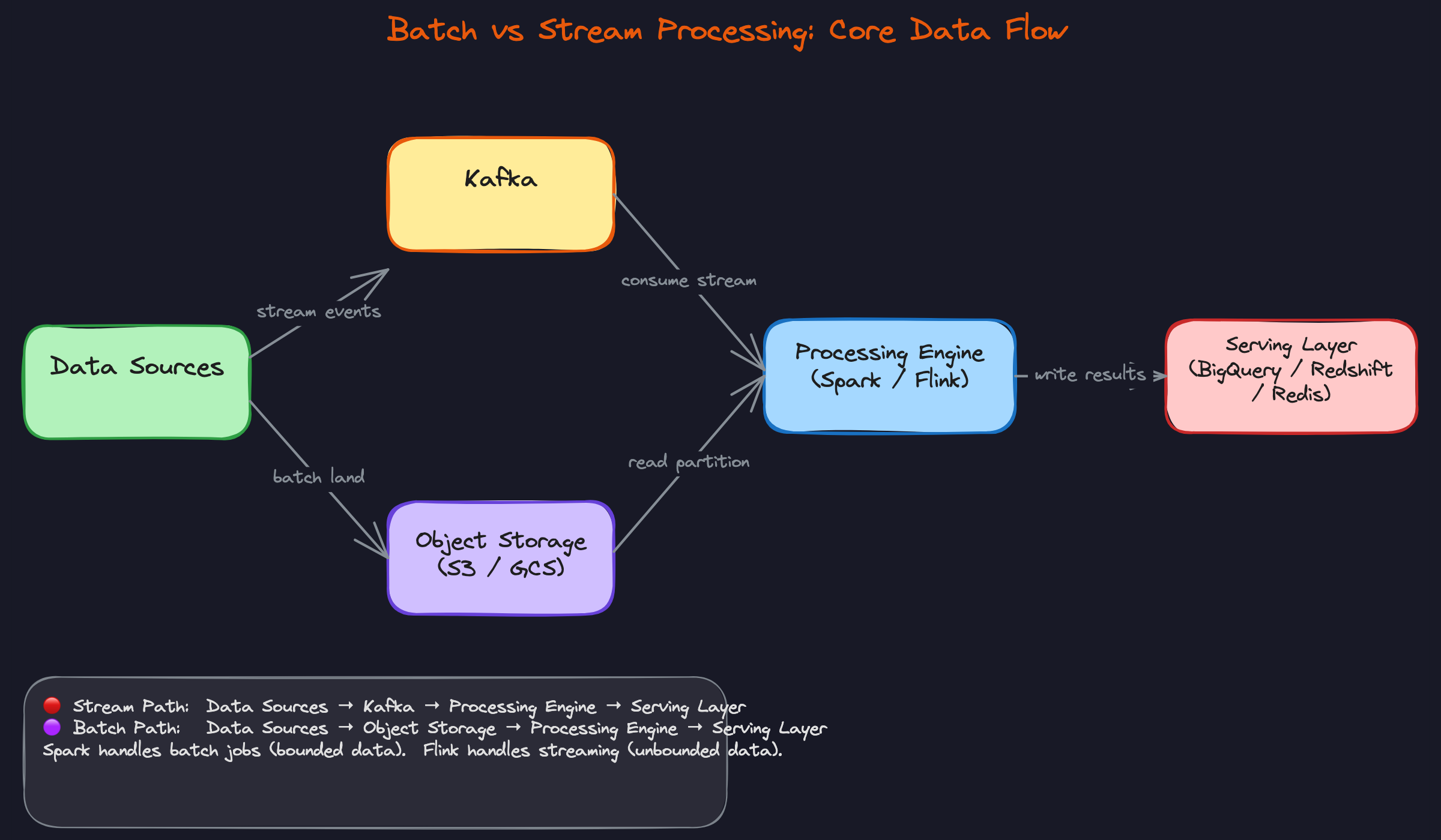 Batch vs Stream Processing: Core Data Flow Batch vs Stream Processing: Core Data Flow