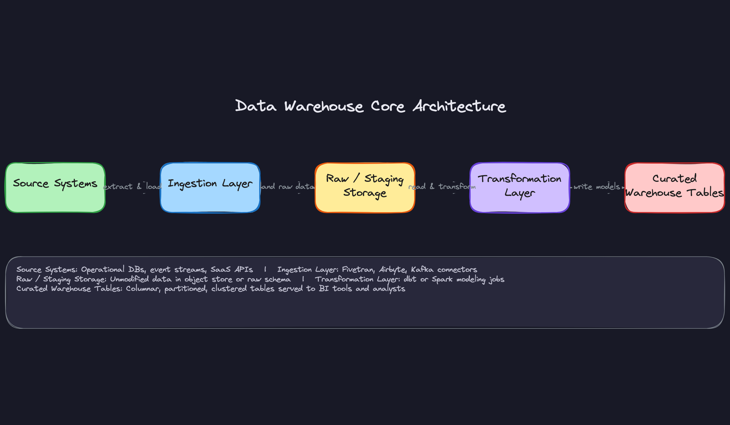 Data Warehouse Core Architecture Data Warehouse Core Architecture