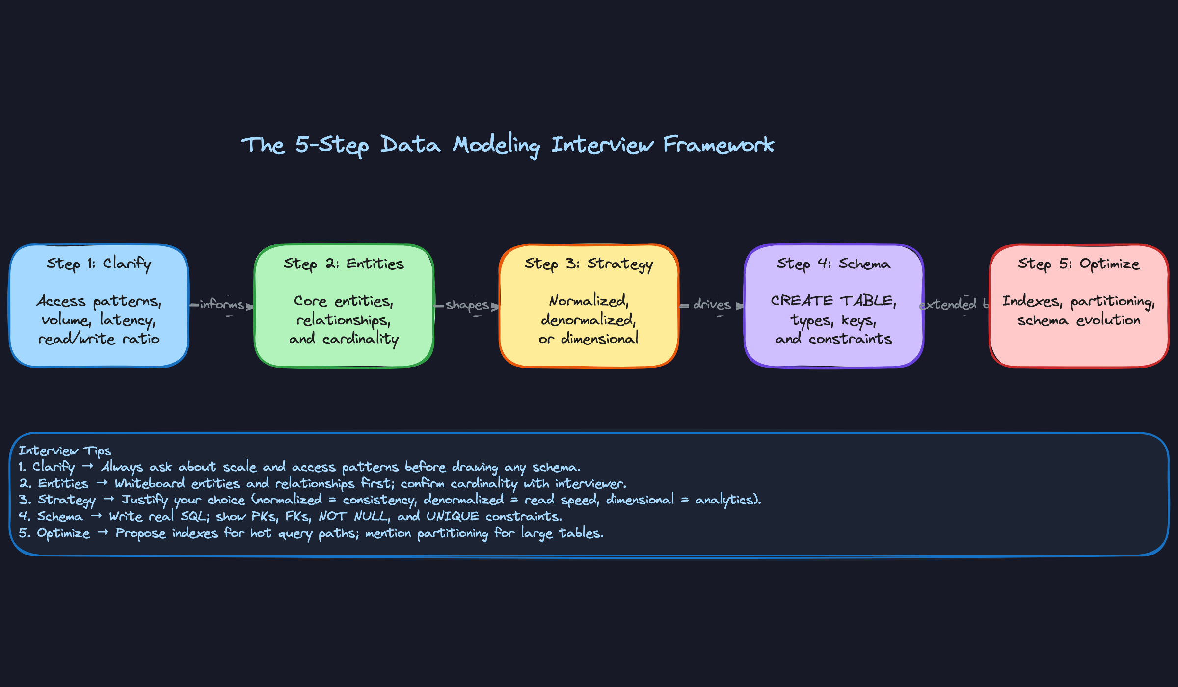 The 5-Step Data Modeling Interview Framework The 5-Step Data Modeling Interview Framework
