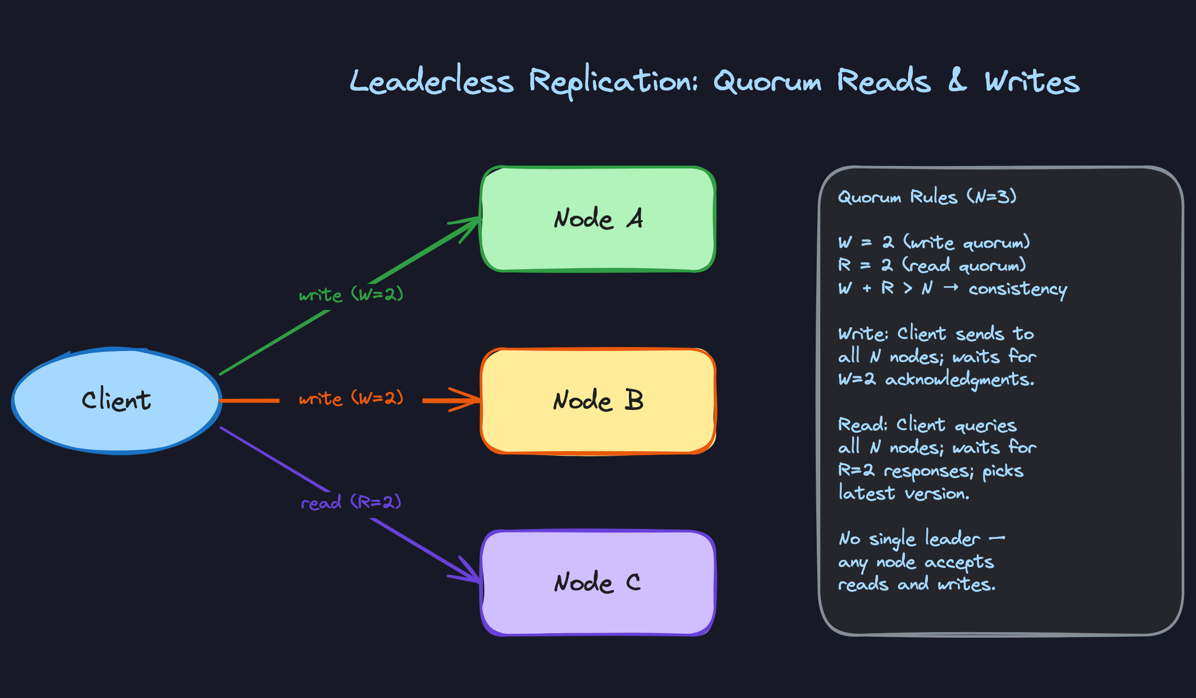Leaderless (Dynamo-style): Quorum Reads and Writes Leaderless (Dynamo-style): Quorum Reads and Writes