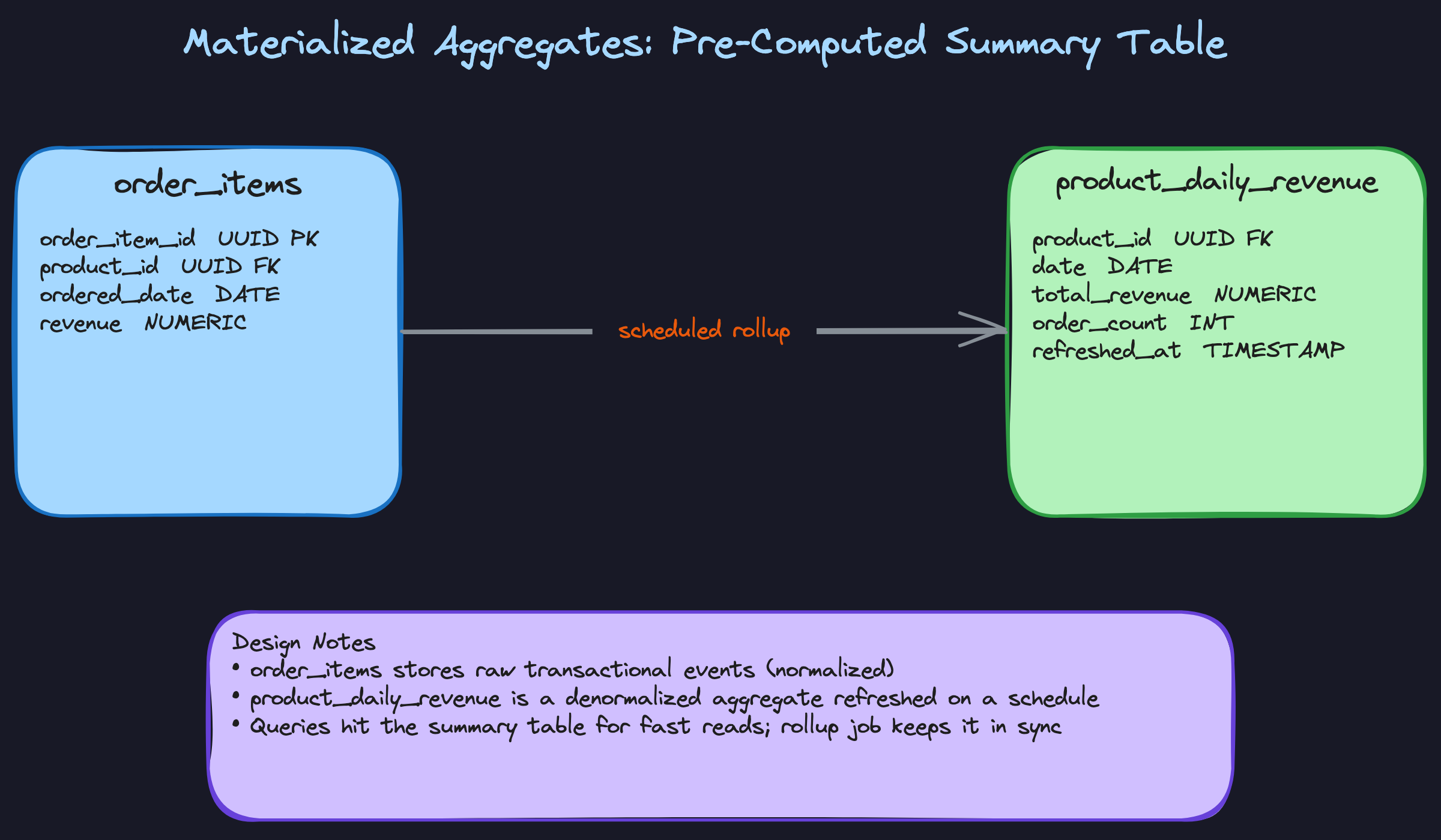 Materialized Aggregates: Pre-Computed Summary Table Materialized Aggregates: Pre-Computed Summary Table