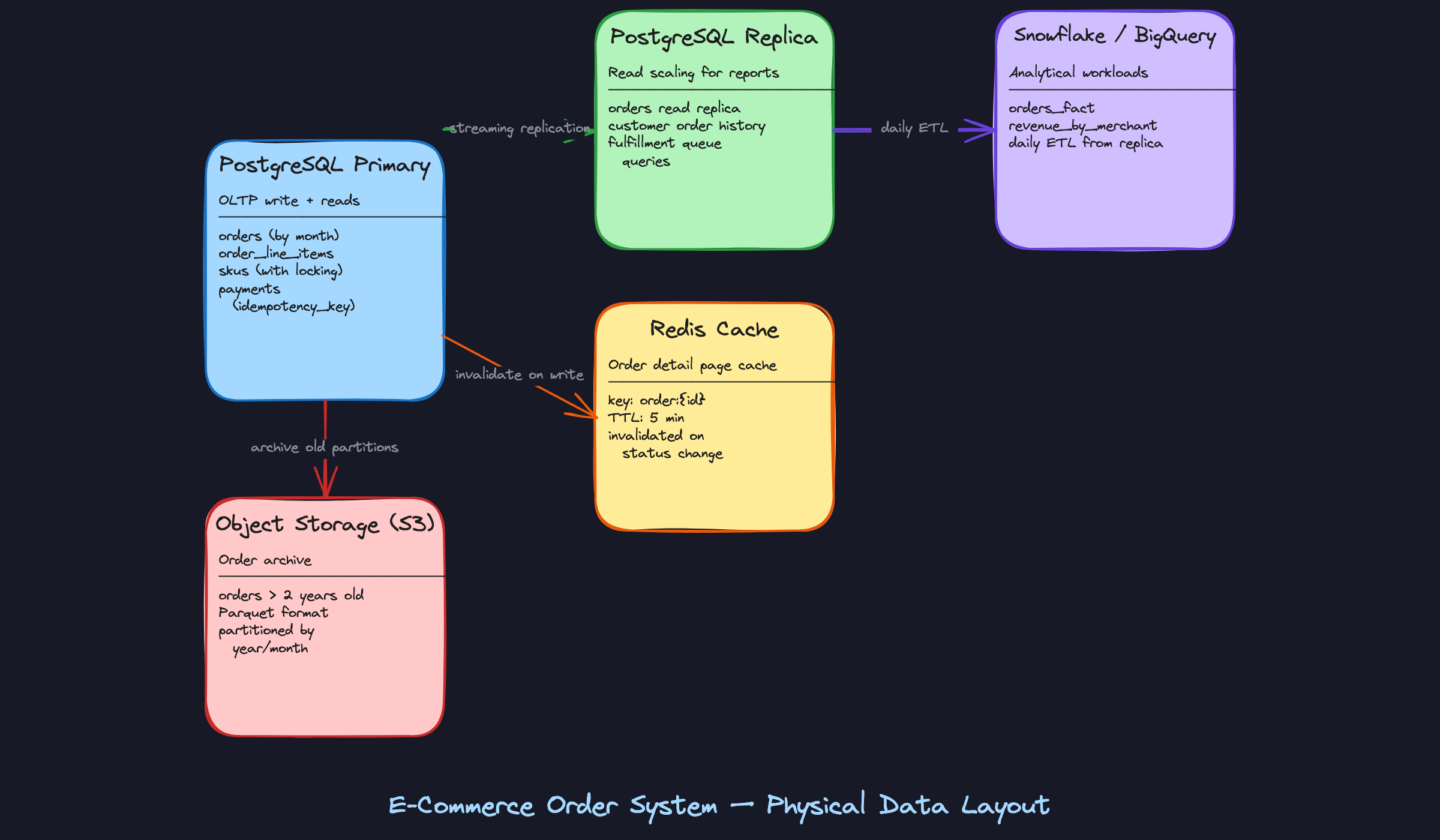 E-Commerce Order System — Physical Data Layout E-Commerce Order System — Physical Data Layout