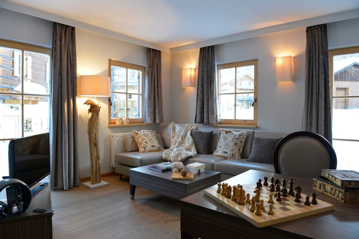 Chess board and sofa and table in Club Med Pragelato Vialattea