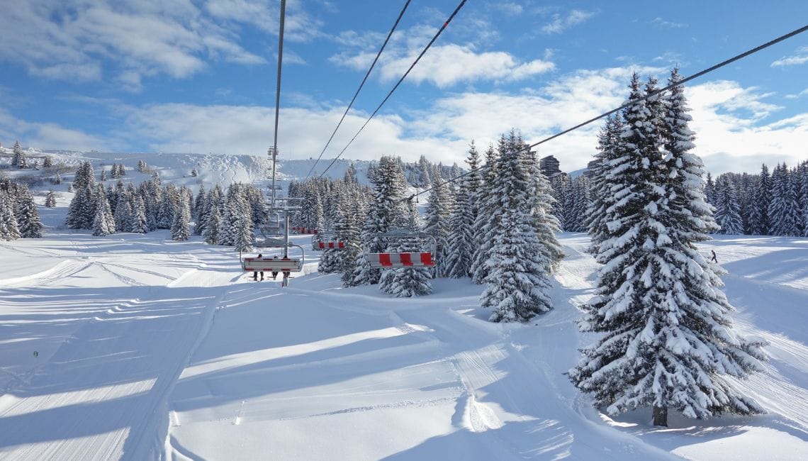 A beautiful ski slope and chairlift in the Portes du Soleil