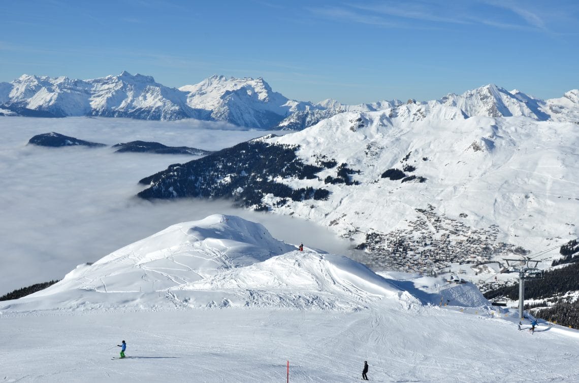 Verbier resort in valley