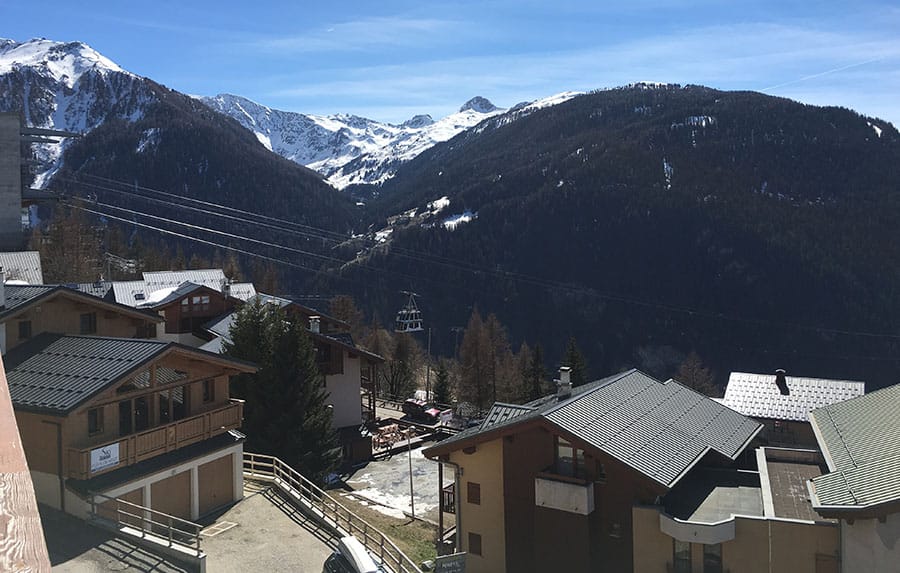 Vanoise Express cable car quite close to buildings