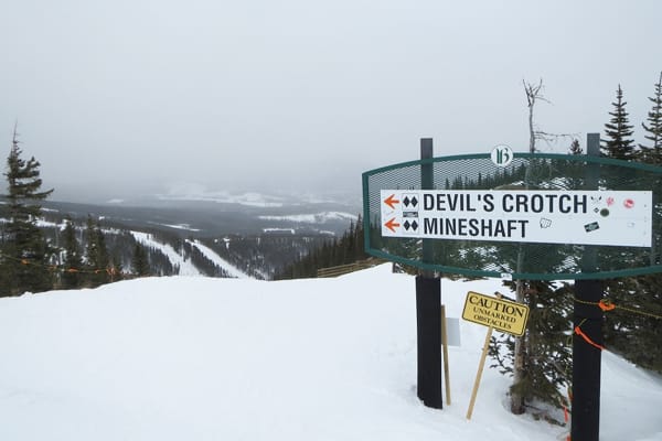 Start of Devil's Crotch run in Breckenridge
