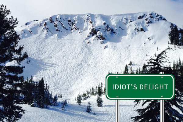 Mountain at Alpine Meadows showing Idiot's Delight ski run