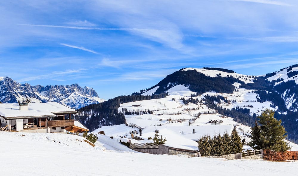 Blue skies in Soll ski resort