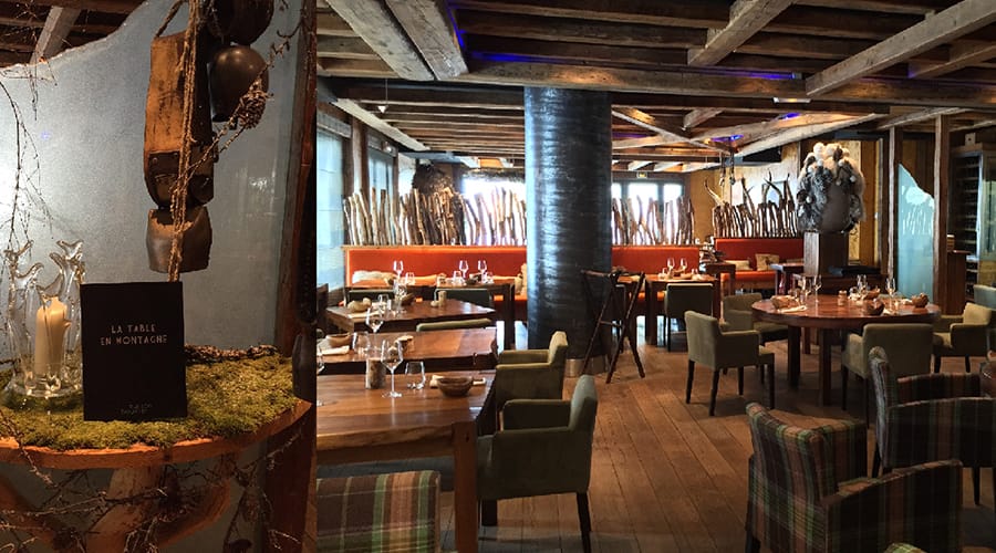 A table in the Montagne restaurant