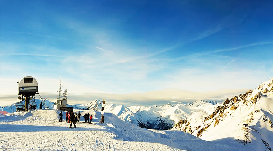 Les Arcs top of the mountains after a chairlift