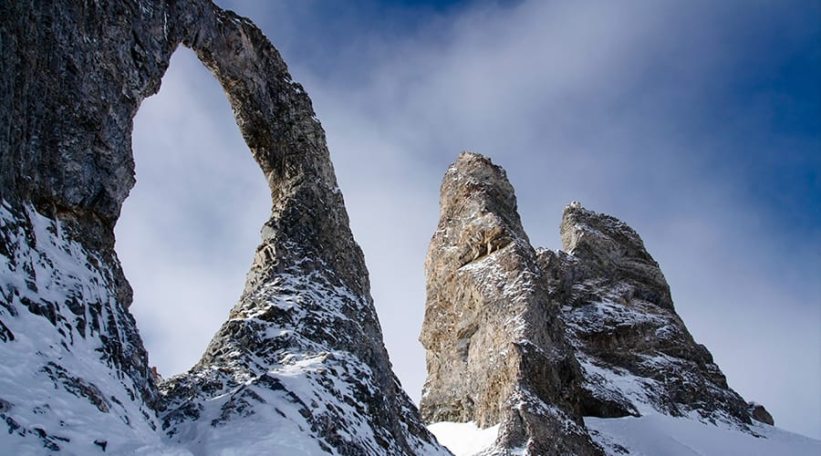 Aiguille Percée - a rock formation with a massive hole in that resembles a sewing needle