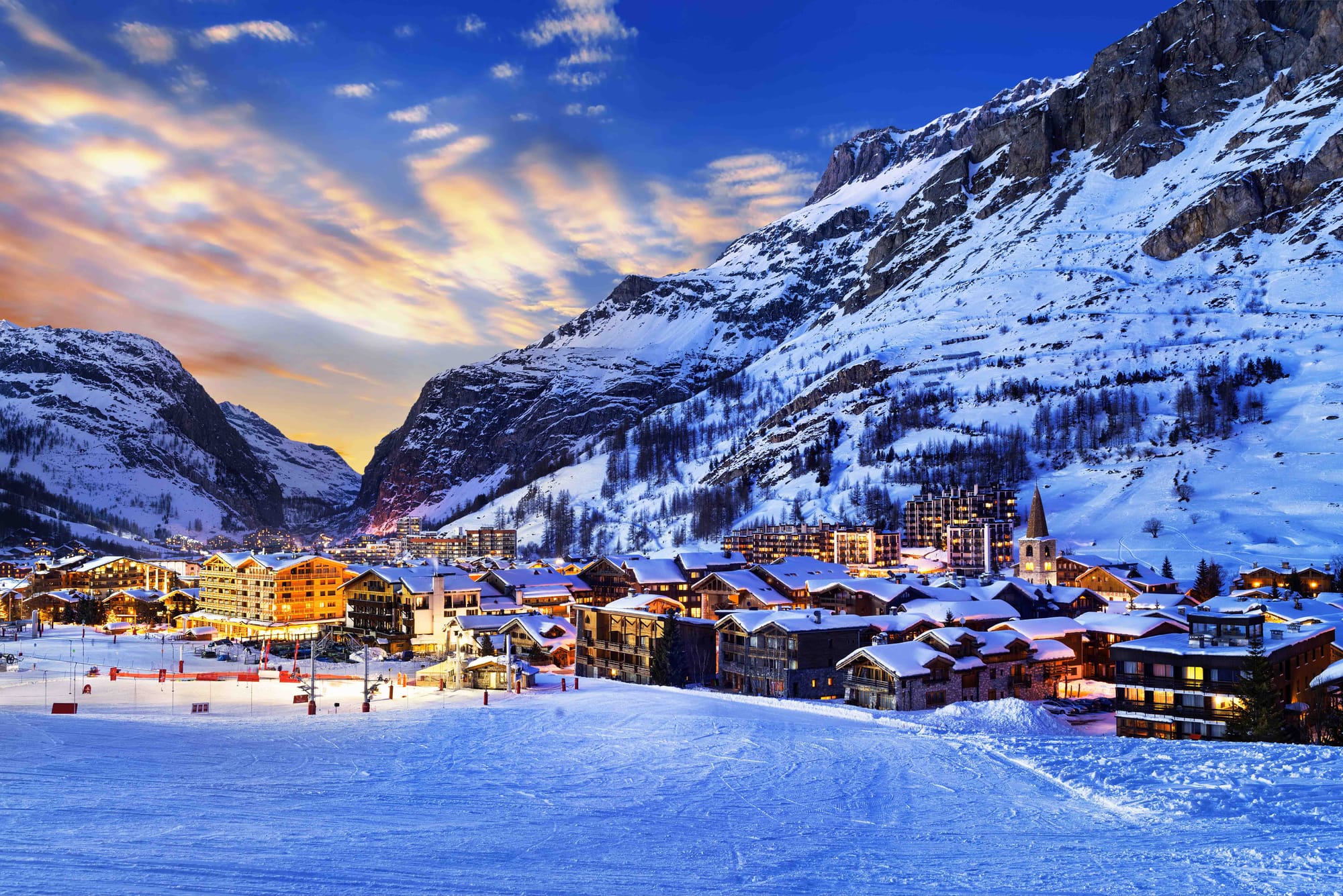 Val d'Isère from the ski slope in Espace Killy