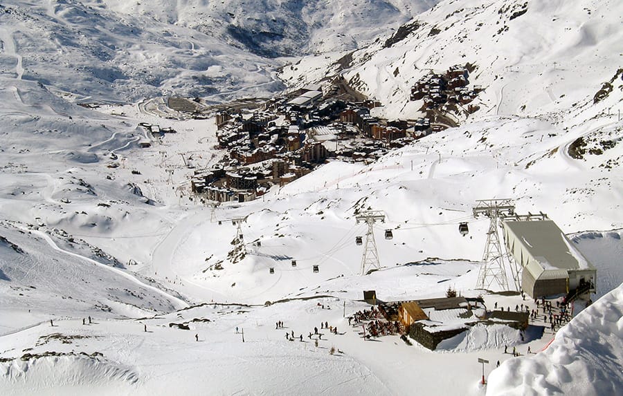 View of Val Thorens from the slopes above